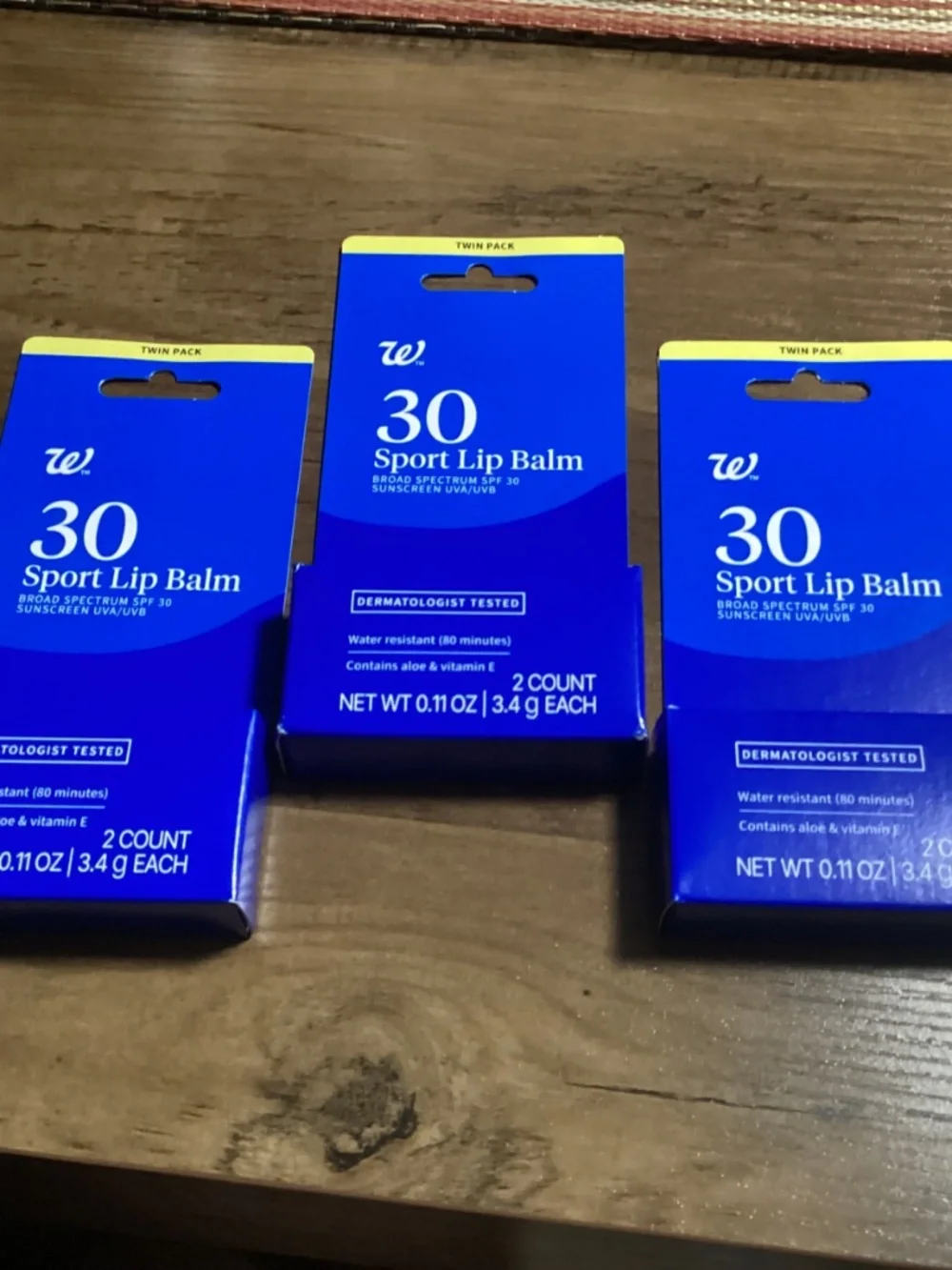 Walgreens Sport Lip Balm SPF 30 Twin Pack Bundle 3 pack